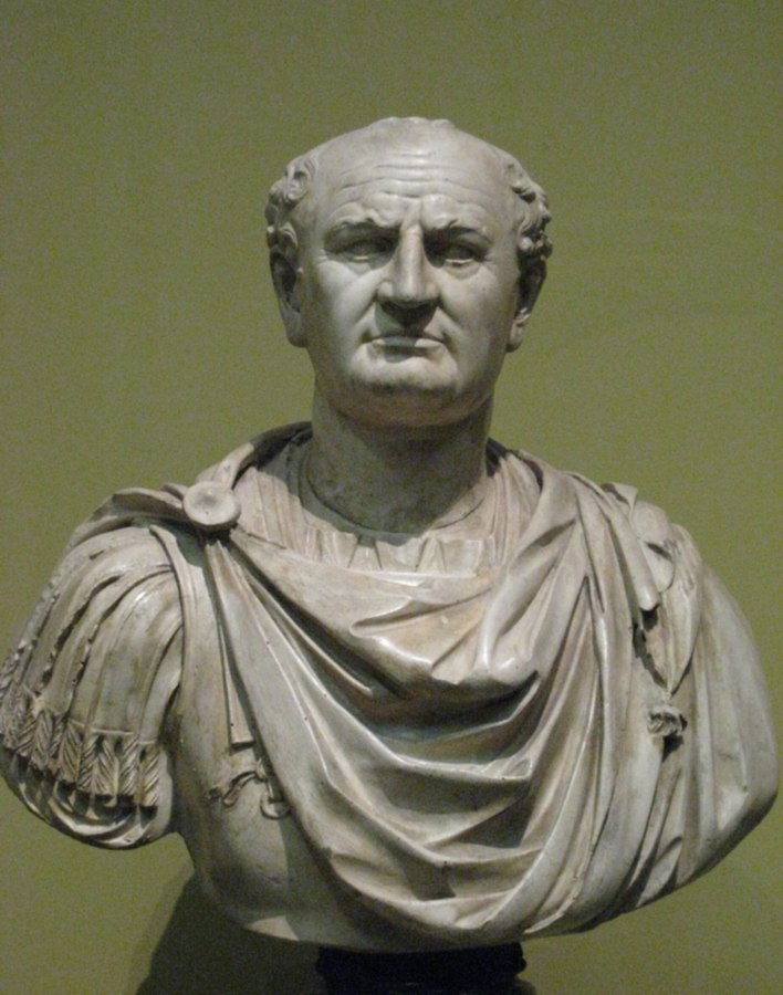 Buste de Vespasien, dernier empereur de l'année des quatre empereurs.